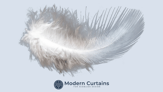 Goose feather filling cushions by modern curtains