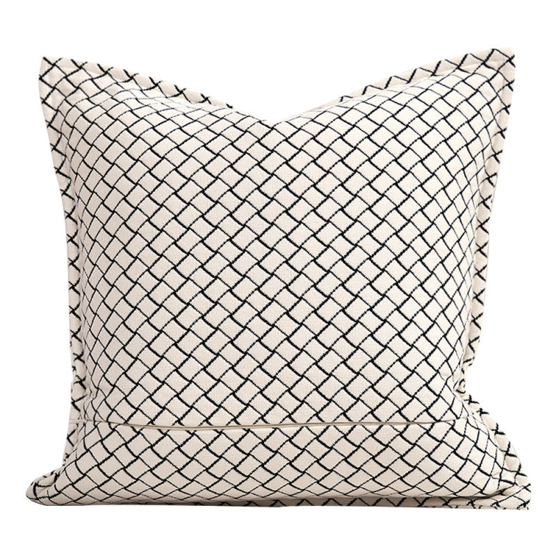 Black & White Geometric Square Cushion | Modern Curtains