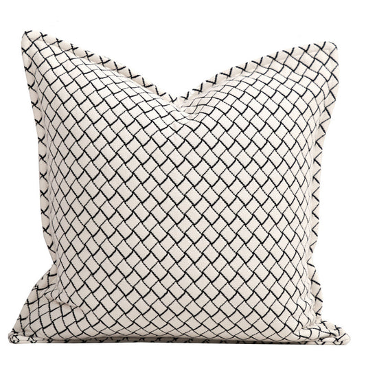 Black & White Geometric Square Cushion | Modern Curtains